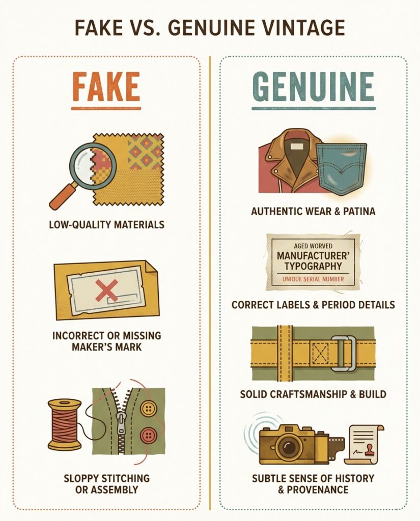 Wie man Fälschungen von echten Vintage-Produkten unterscheidet