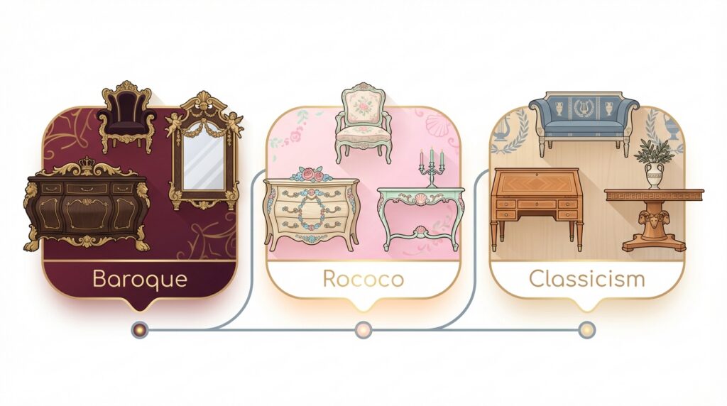 The early periods: From pomp to elegance