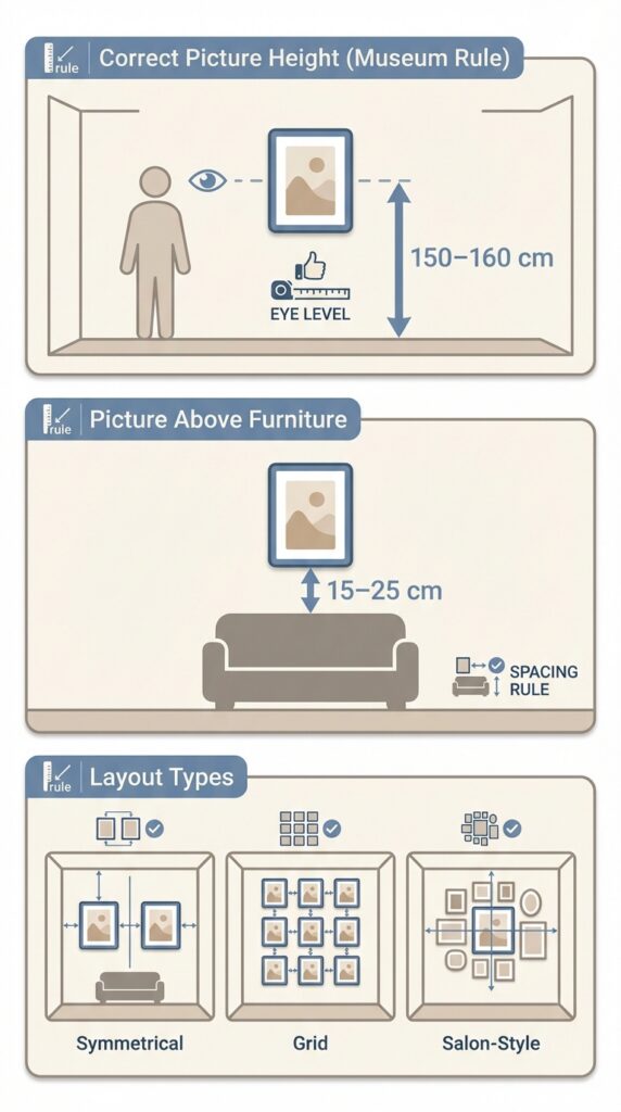 Hanging pictures correctly – simple tips for harmonious walls