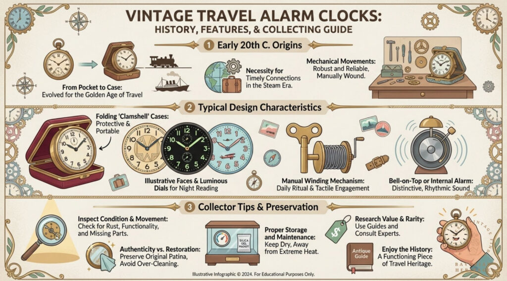 Vintage travel alarm clocks: history, design, and special finds