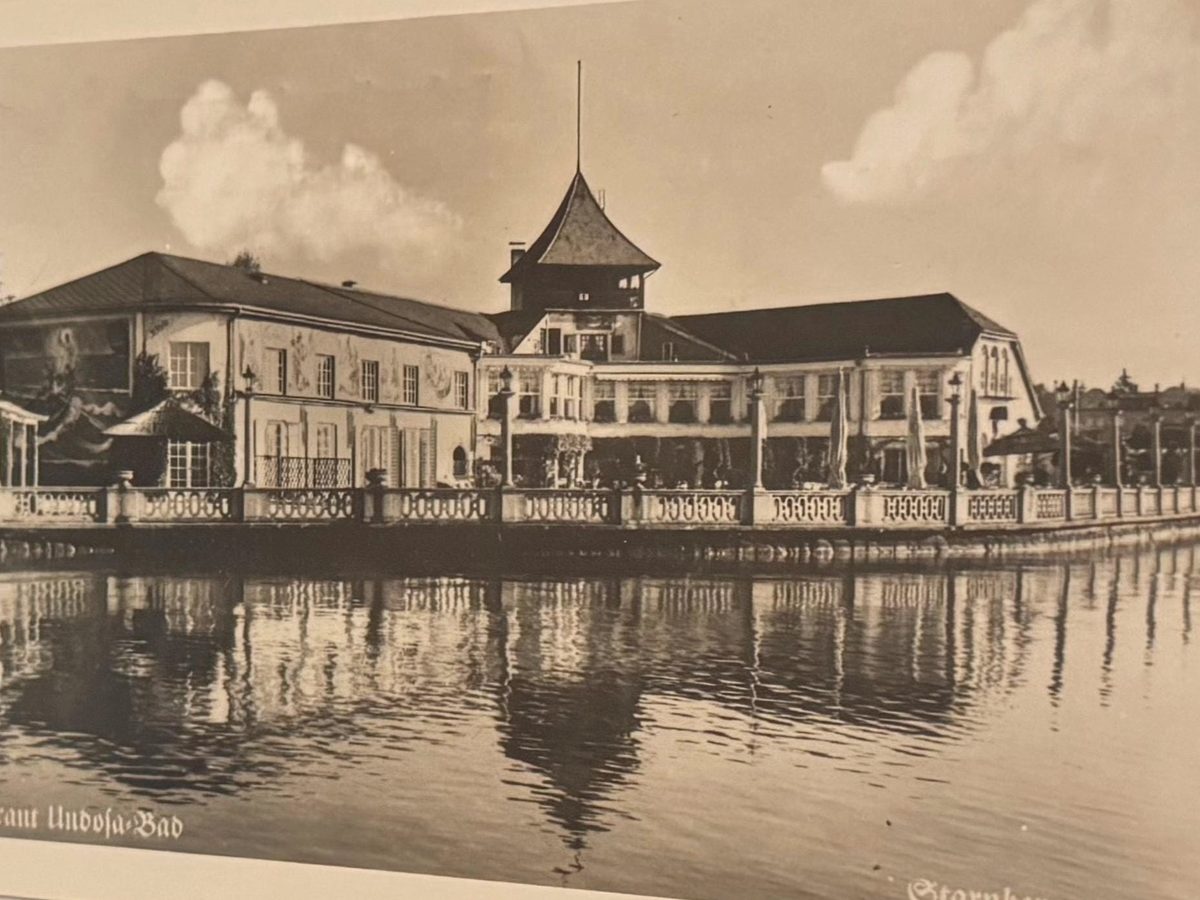 Cartolina fotografica del ristorante Undosa-Bad sul lago a Starnberg