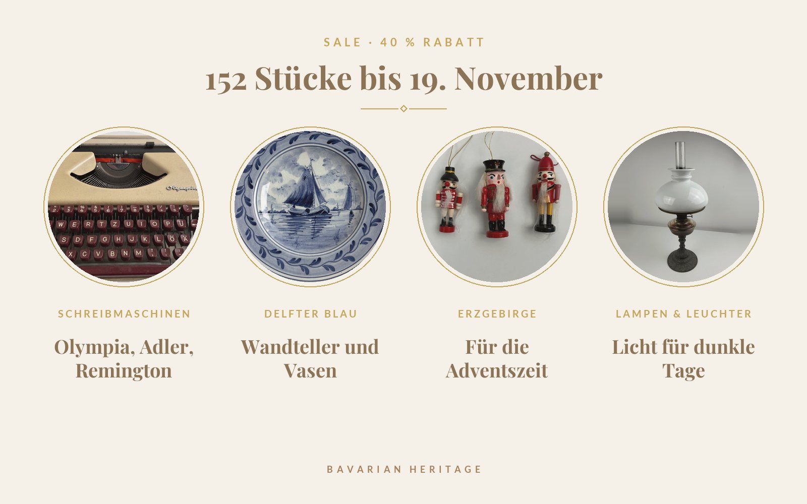 Herbst-Sale: 40 % auf 152 Stücke bis 19. November